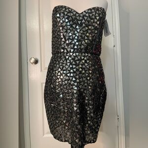 NWT Parker Mirror Embellished Strapless Mini Dress - Medium - $495
